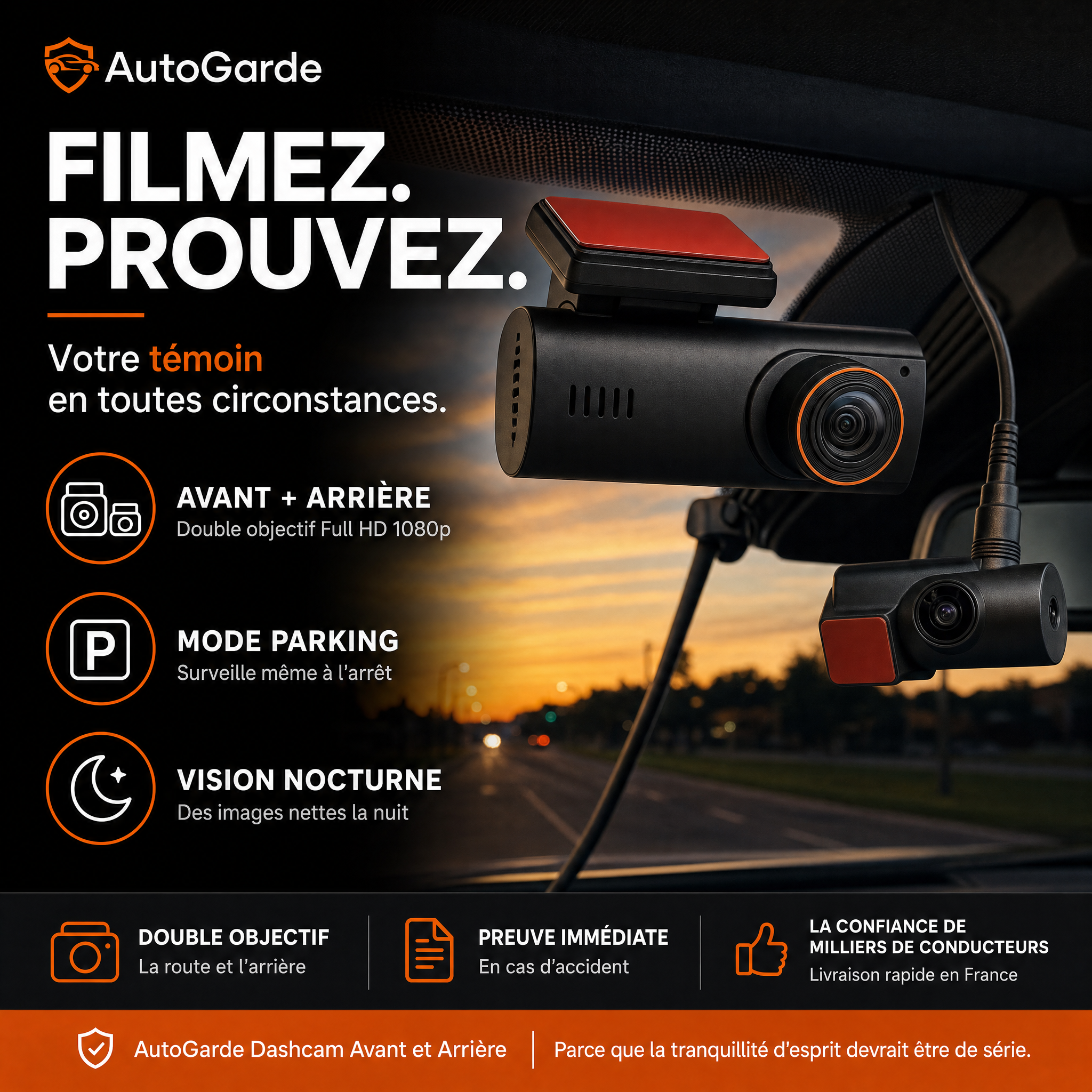 Dashcam Avant et Arrière — visuel principal