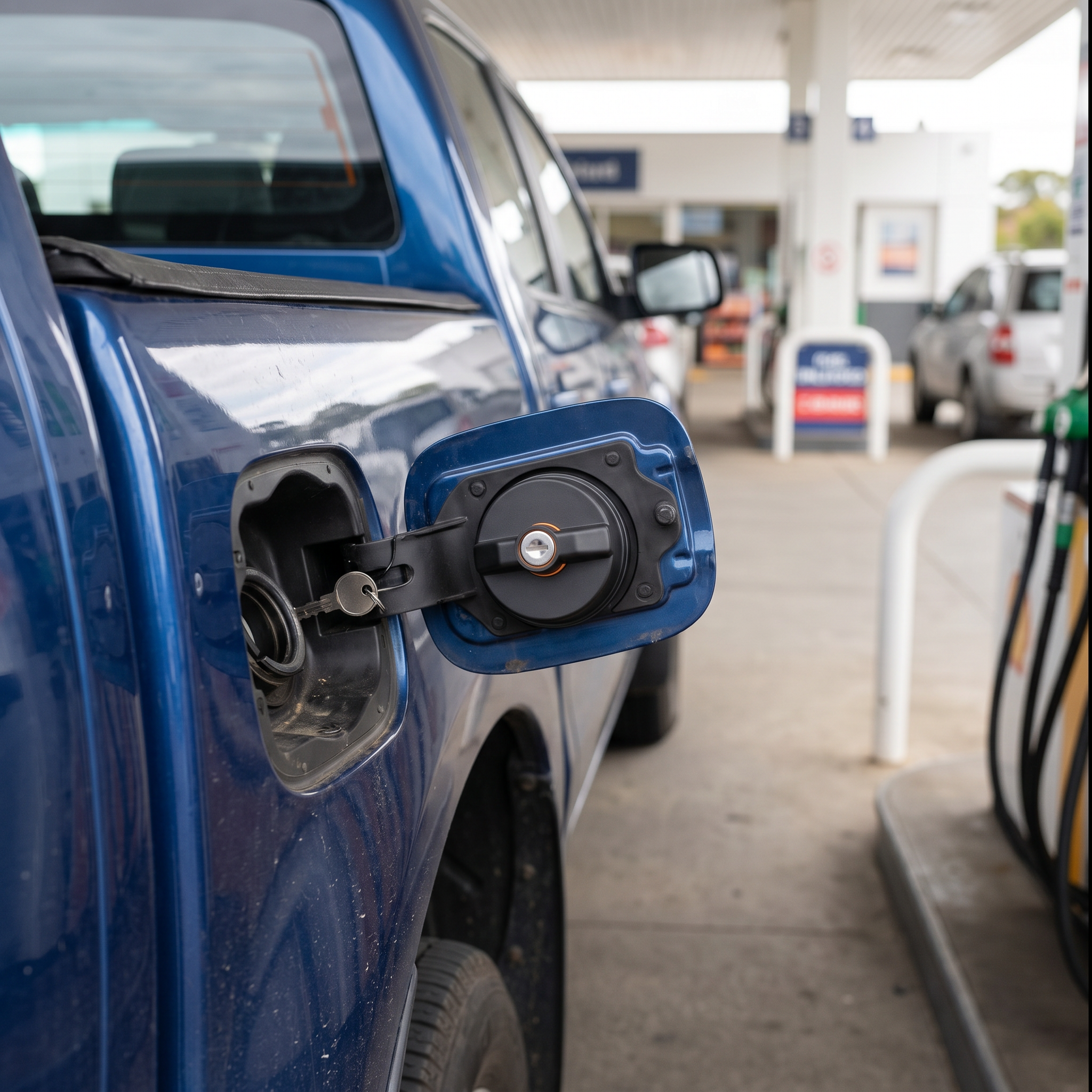 AutoGarde™ FuelGuard Bouchon de Réservoir Antivol — en situation