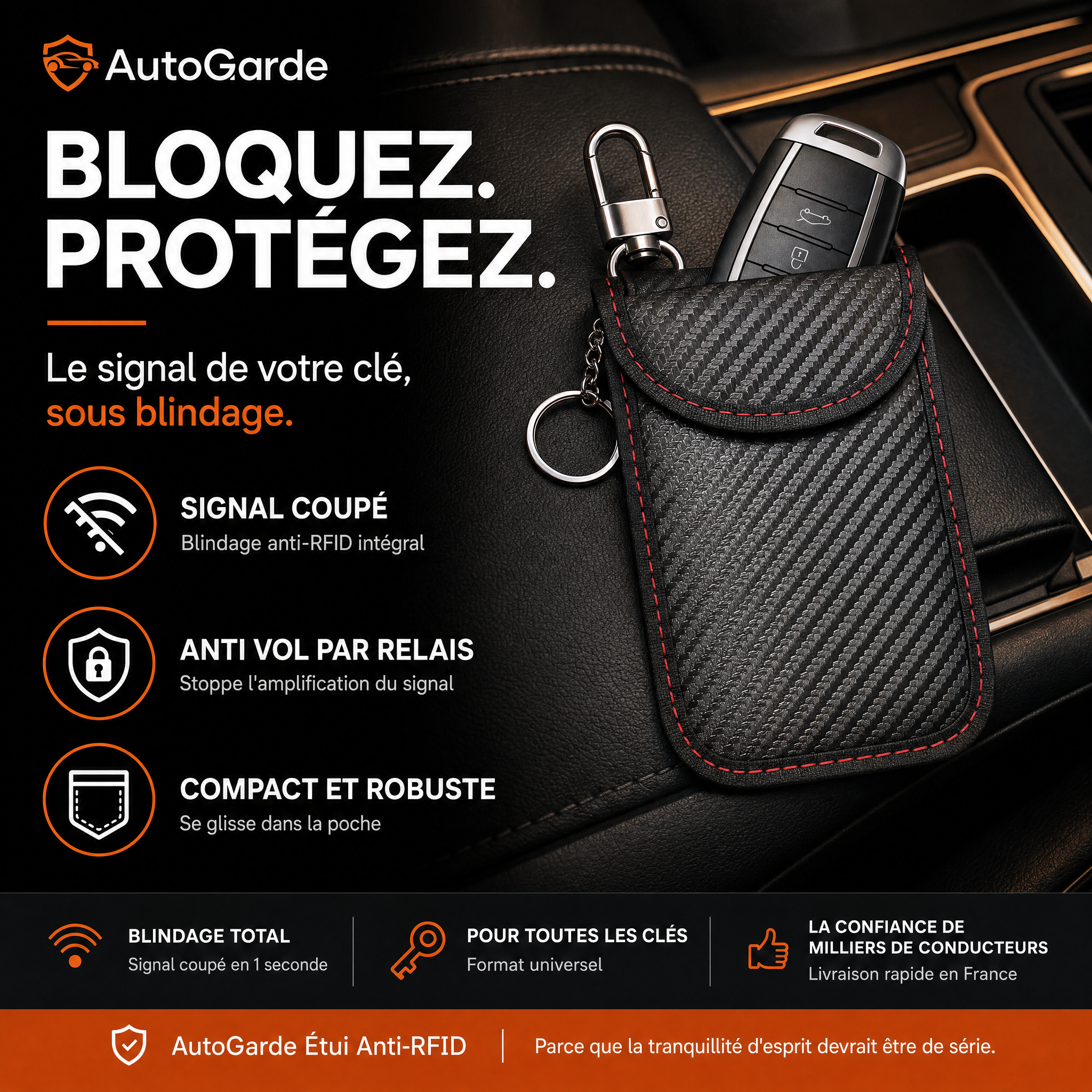 Étui Anti-RFID pour Clé — visuel principal